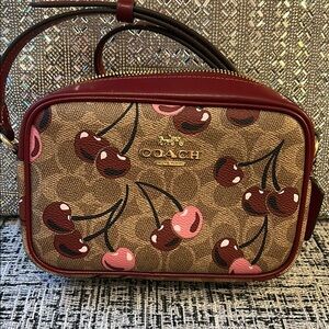 Coach Mini Jamie Cherry Patterned Crossbody Camera Bag